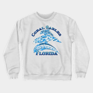 Coral Gables Florida Vacation Tribal Dolphins Crewneck Sweatshirt